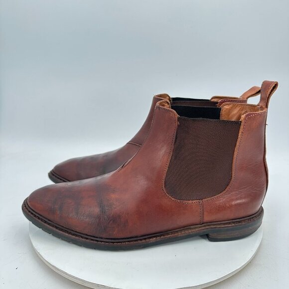 Allen Edmonds Ashbury Men Size 10.5 D Brown Leather Elastic Chelsea Ankle Boot - Picture 1 of 11
